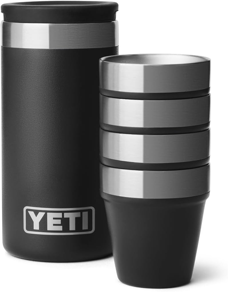 YETI Shot Glasses with Carry Case — Stainless Steel, Set of 4