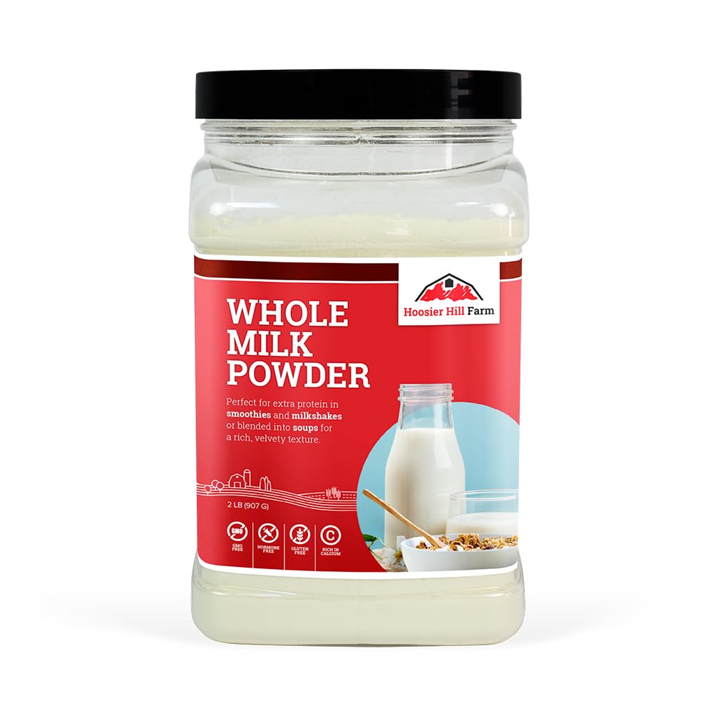 Hoosier Hill Farm Whole Milk Powder – Shelf-Stable Dairy Creamer for Coffee, Chai & Tea (2 lb)