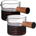 Glass Espresso Shot Cups with Handle — Borosilicate Double Spout, Set of 2