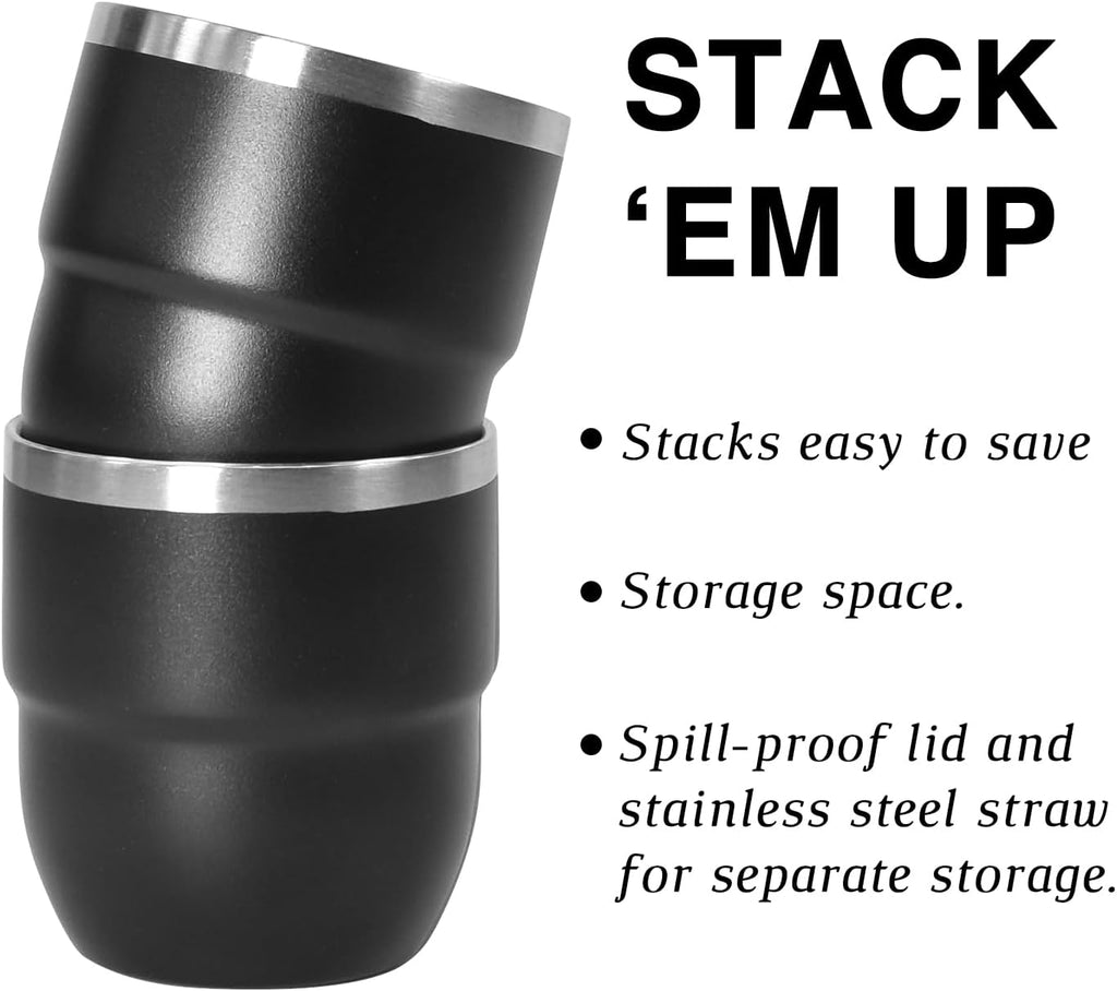 CHLJAR 4oz Espresso Cups — Ceramic-Lined Stainless Steel, Set of 4