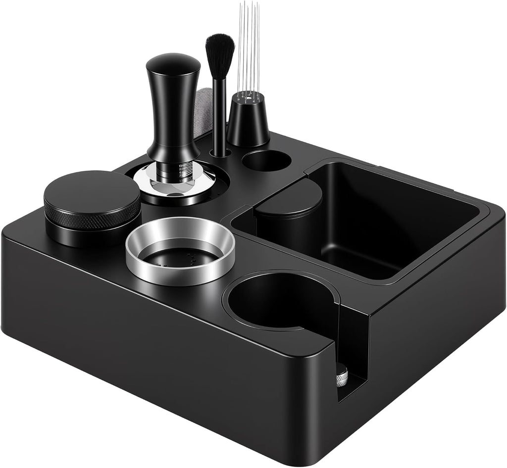 Reoszeank 51mm Espresso Accessories Kit - Knock Box & Tamping Station, Fits Delonghi & CASABREWS