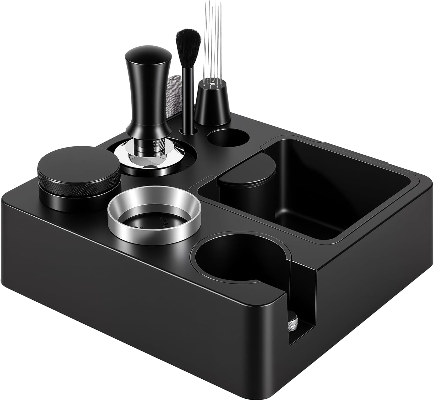 Reoszeank 51mm Espresso Accessories Kit - Knock Box & Tamping Station, Fits Delonghi & CASABREWS