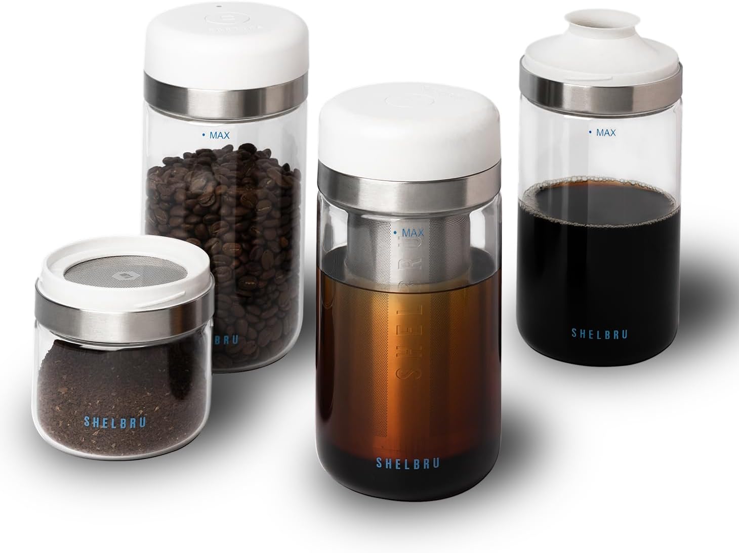Shelbru Cold Brew Coffee Maker Set — Brewer & Carafe