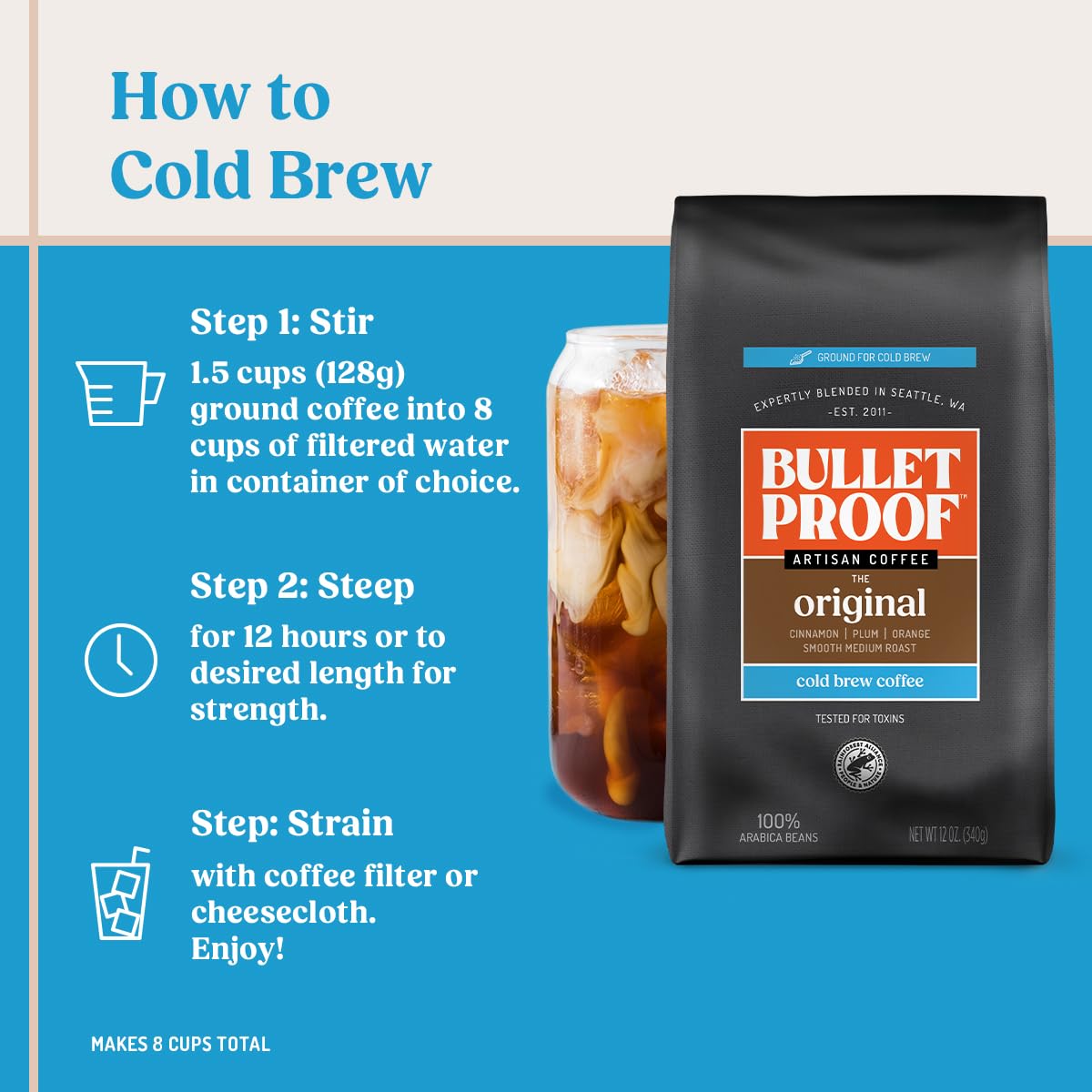 Bulletproof Original Cold Brew Coffee — Medium Roast, 12oz