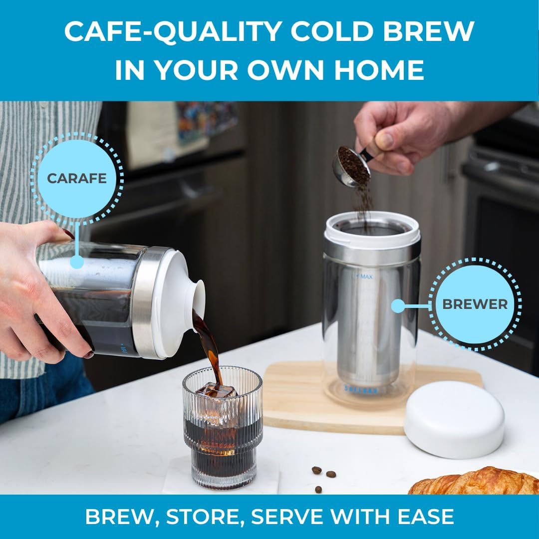 Shelbru Cold Brew Coffee Maker Set — Brewer & Carafe
