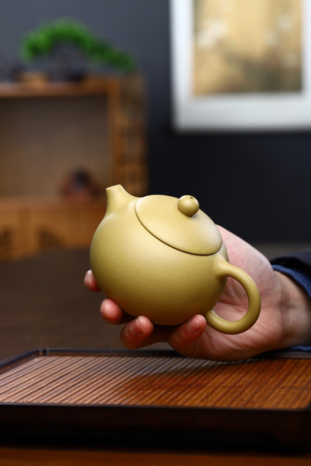 Yixing Zisha Green Clay Teapot – Authentic Chinese Gongfu Tea Vessel, ~200ml