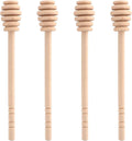 ICEYLI Wooden Honey Dipper Sticks – 4 Pack, 6.3 Inch Natural Wood