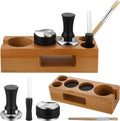 Roowest 5 Pack 54mm Espresso Accessories Kit - Wooden Tamper Station
