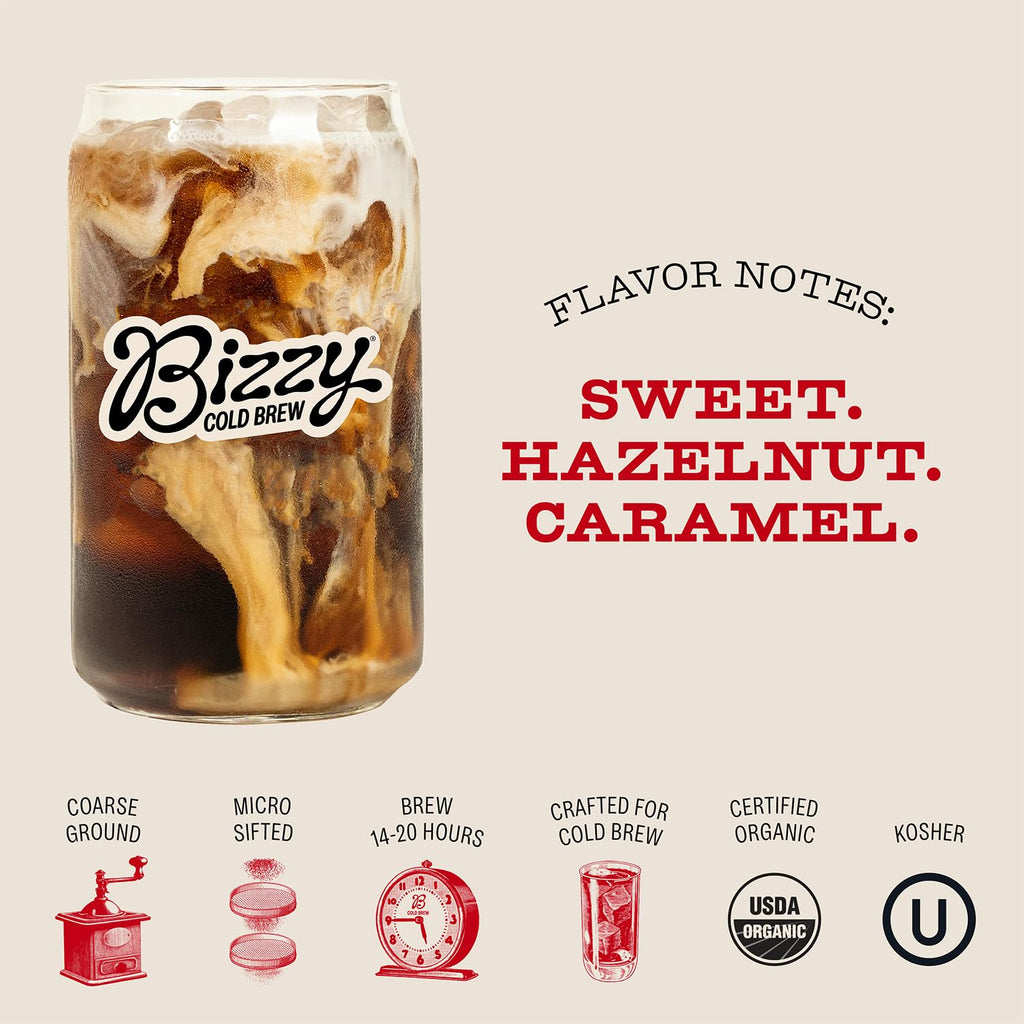 Bizzy Organic Cold Brew Coffee — Smooth & Sweet, 16oz