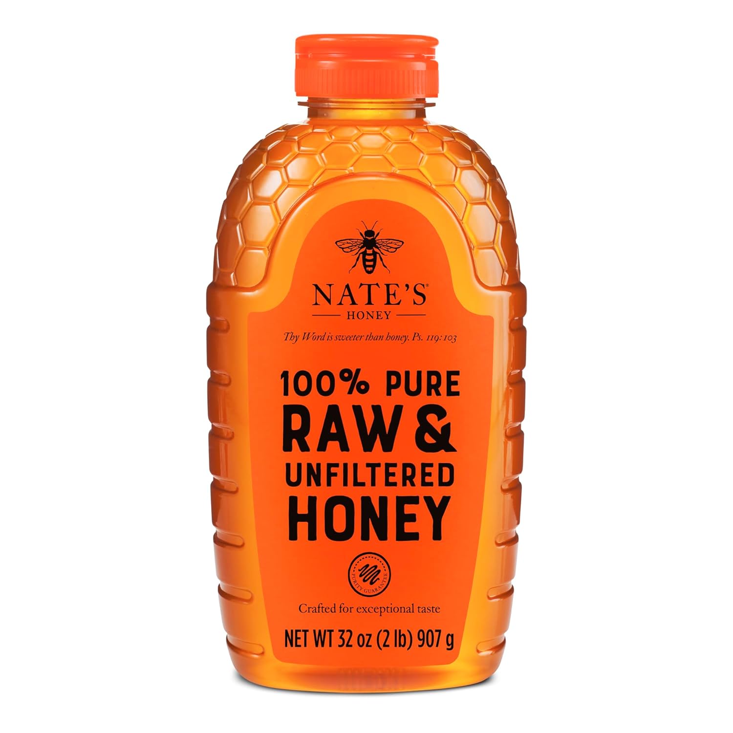 Nature Nate's 100% Pure Raw & Unfiltered Honey – Award-Winning Taste, 32 oz Squeeze Bottle