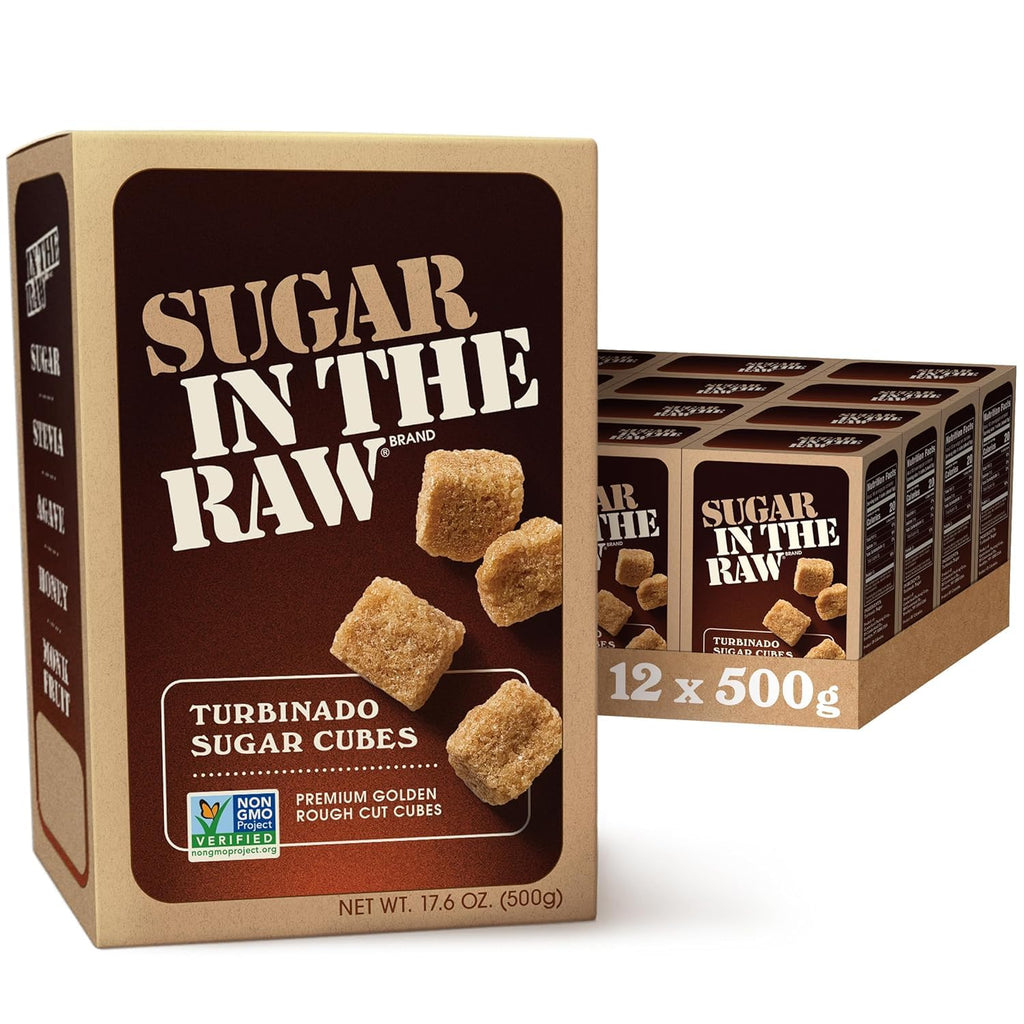 Sugar In The Raw Turbinado Sugar Cubes – 17.6 oz Premium Golden Rough Cut Cubes