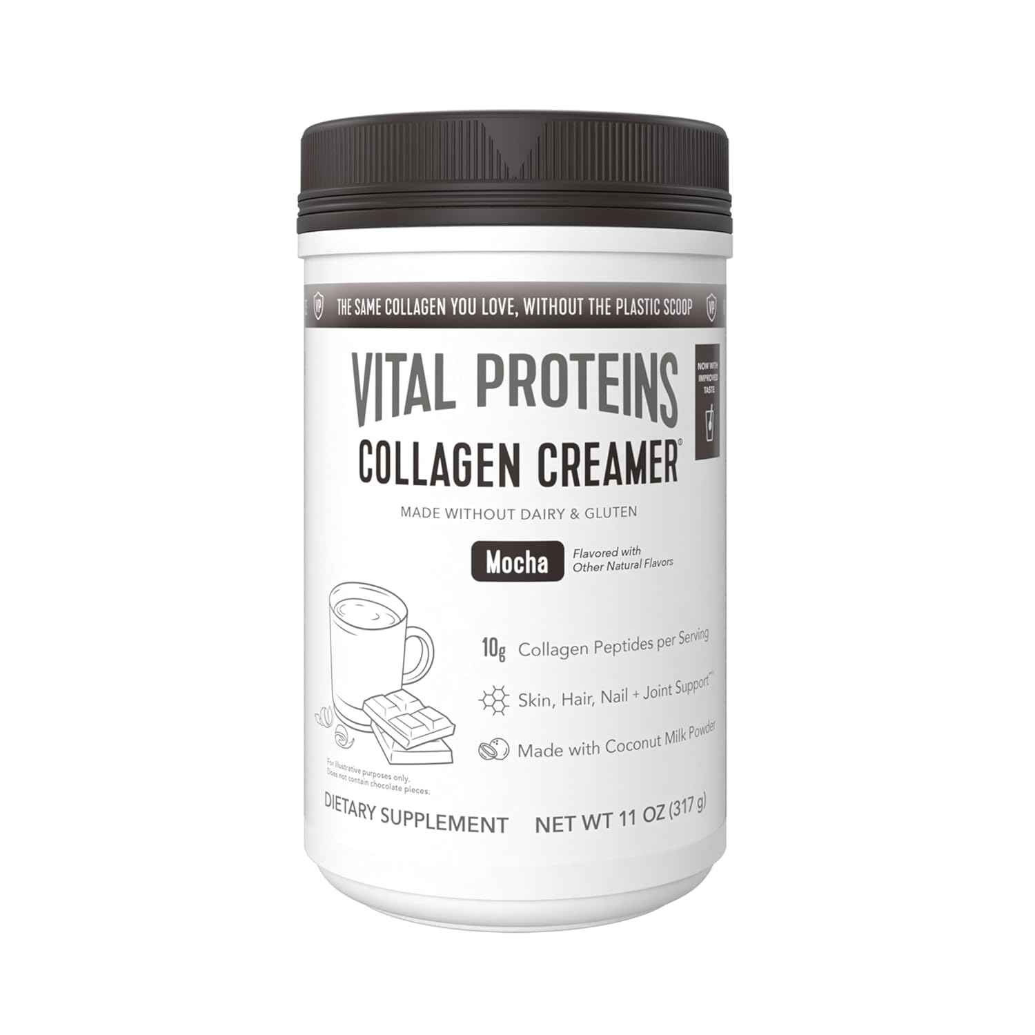 Vital Proteins Collagen Creamer Mocha – 10g Collagen Peptides, Non-Dairy, Coconut Milk Powder (11 oz)