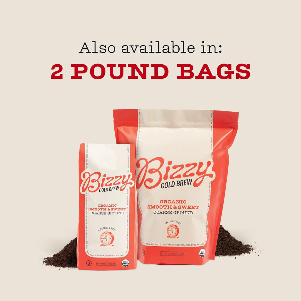 Bizzy Organic Cold Brew Coffee — Smooth & Sweet, 16oz