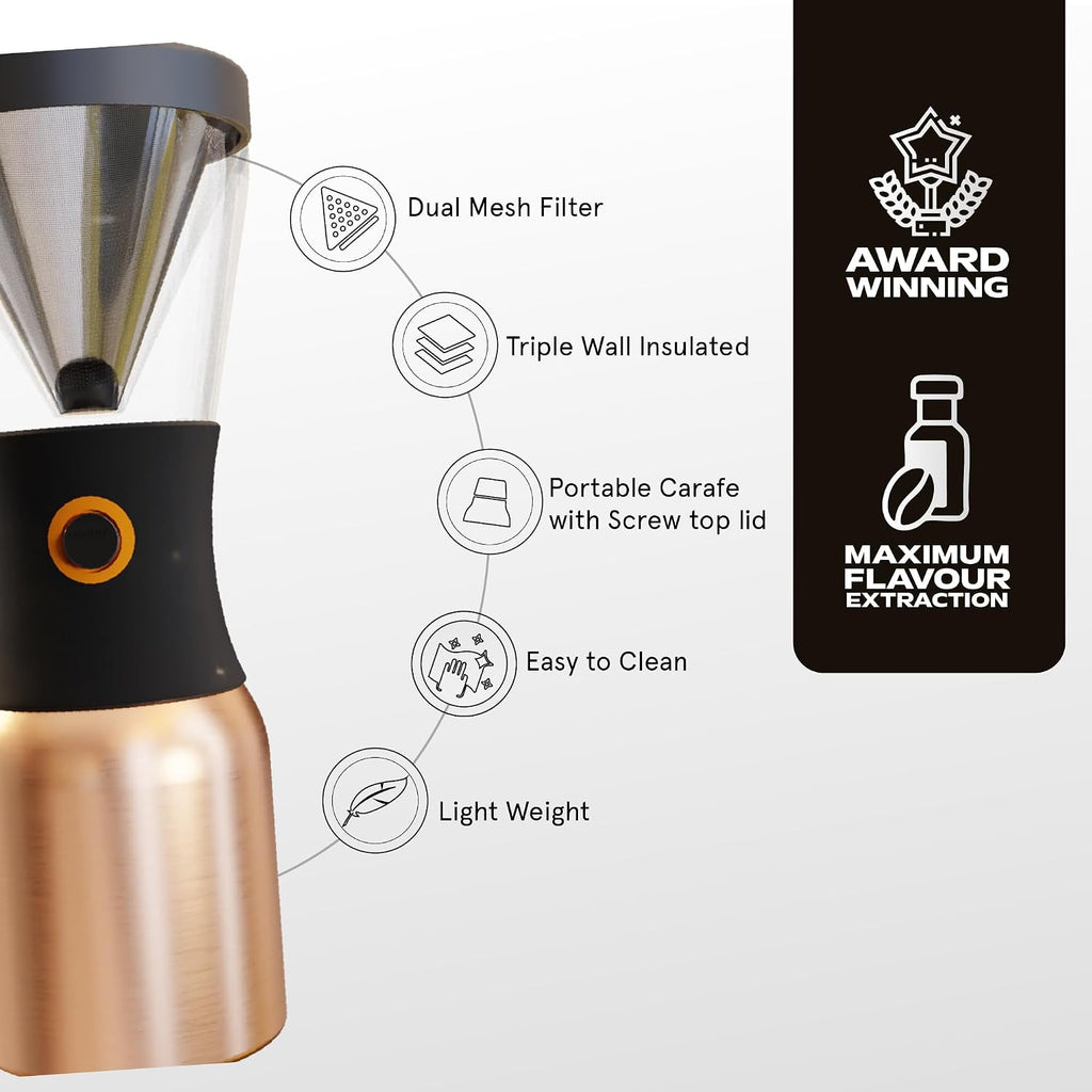 Asobu Cold Brew Coffee Maker — 40oz Insulated Portable Brewer