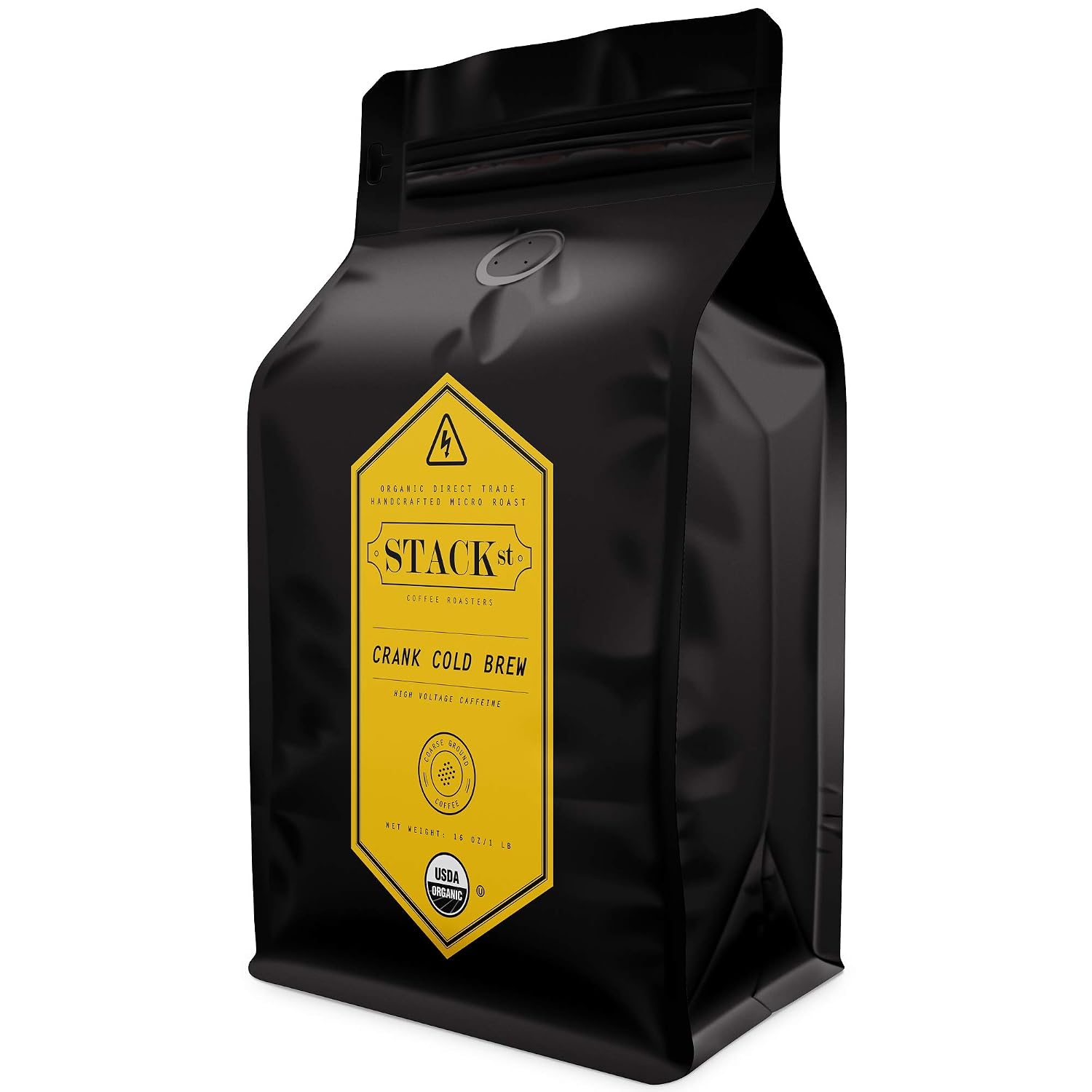 Stack Street CRANK Cold Brew Coffee — High Voltage Dark Roast, 16oz
