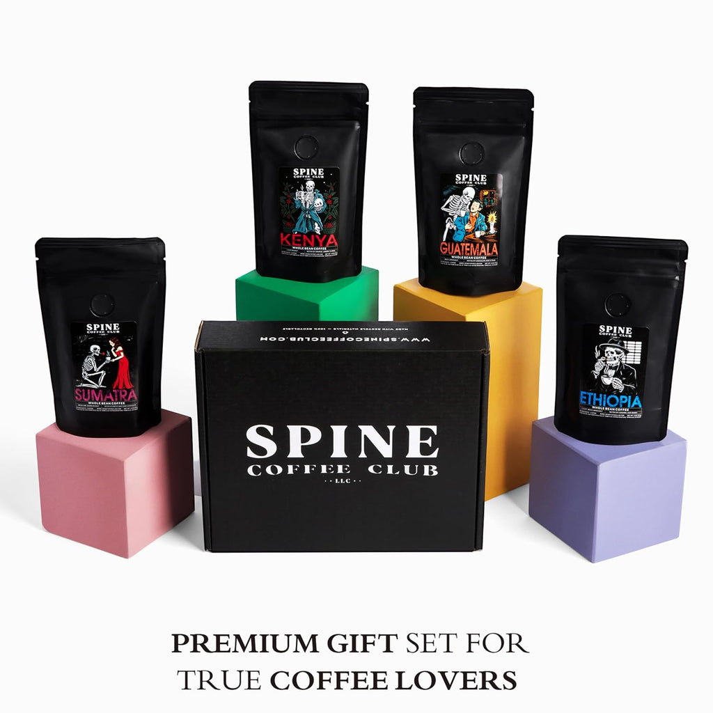 Spine Coffee Club 4-Pack Sampler — Ethiopia, Sumatra, Guatemala &amp; Kenya