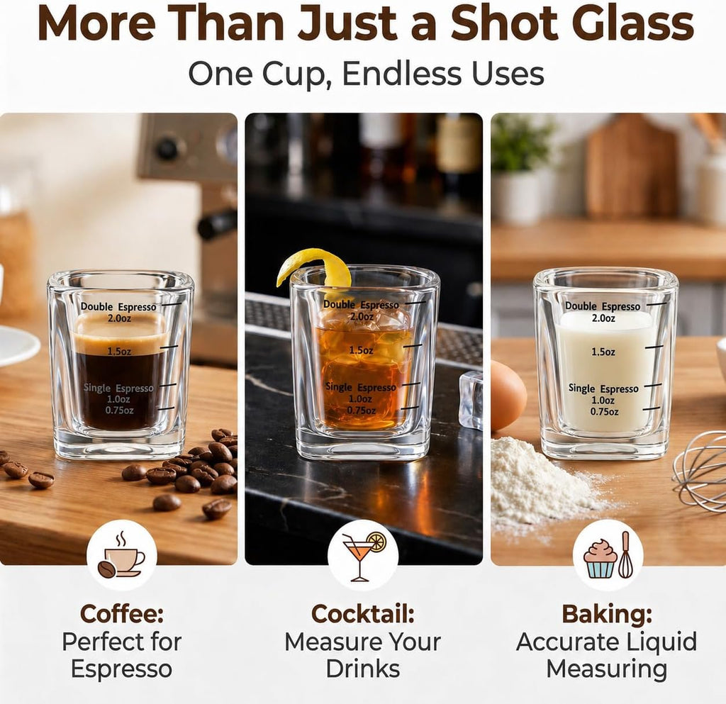RUCKAE Shot Glass Measuring Cup Set — 2oz, 12 Pack
