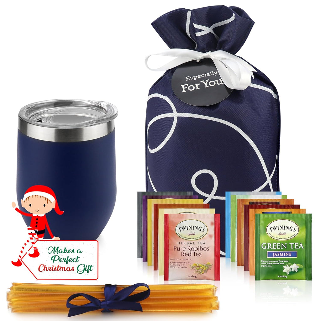 Tea Lovers Gift Basket — Insulated Cup, Teabags &amp; Honey