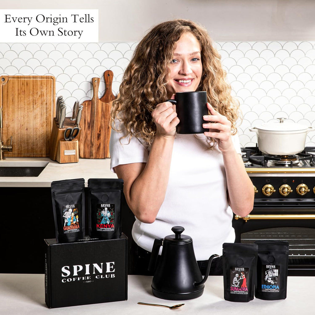 Spine Coffee Club 4-Pack Sampler — Ethiopia, Sumatra, Guatemala &amp; Kenya