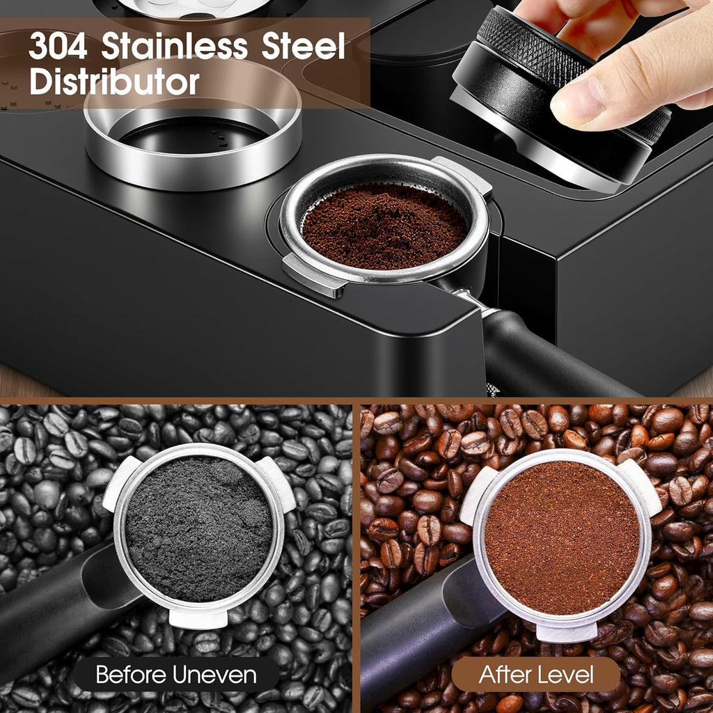 Reoszeank 51mm Espresso Accessories Kit - Knock Box & Tamping Station, Fits Delonghi & CASABREWS