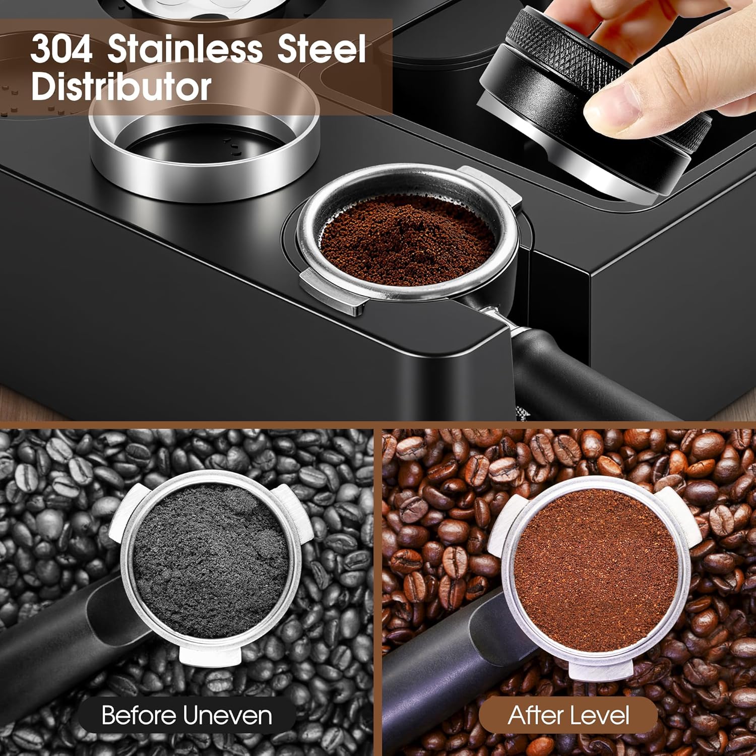 Reoszeank 51mm Espresso Accessories Kit - Knock Box & Tamping Station, Fits Delonghi & CASABREWS