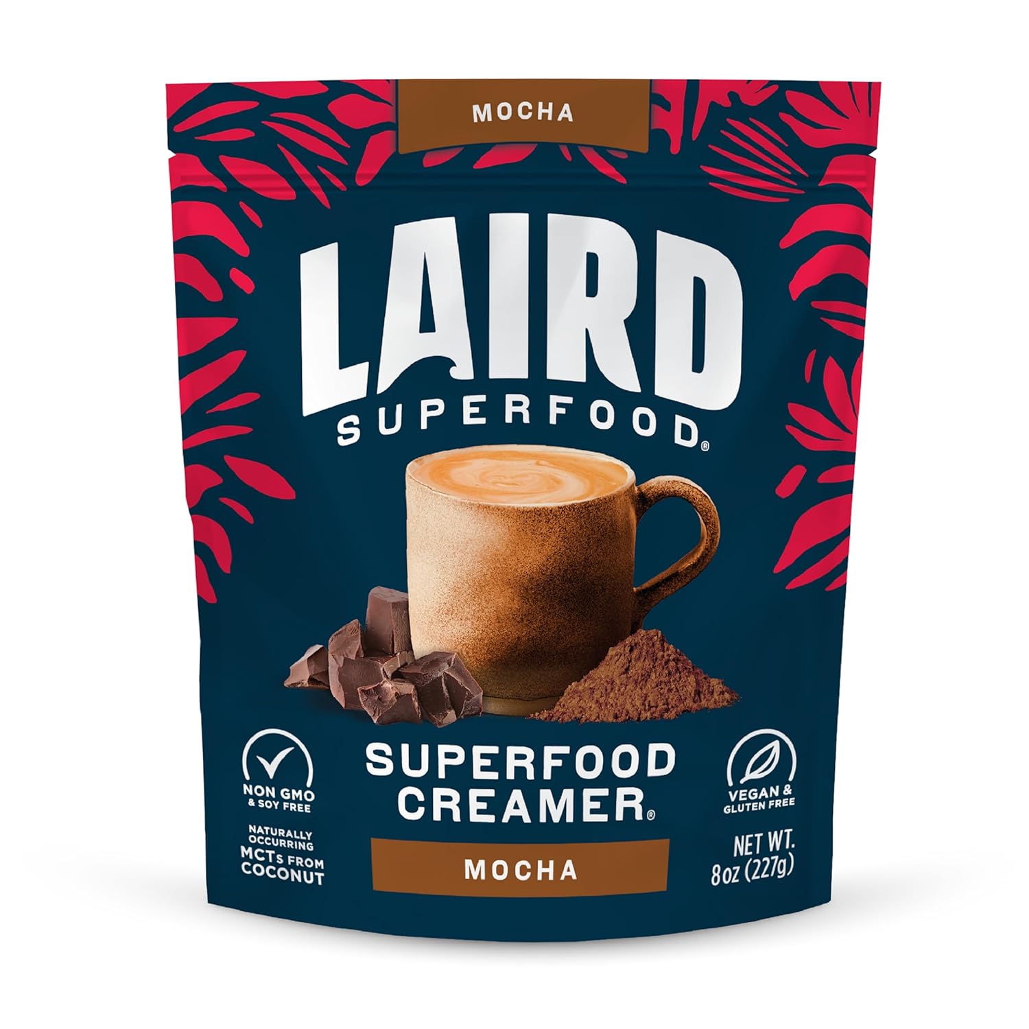 Laird Superfood Mocha Superfood Creamer – Non-Dairy Coconut Powder with MCTs (8 oz)