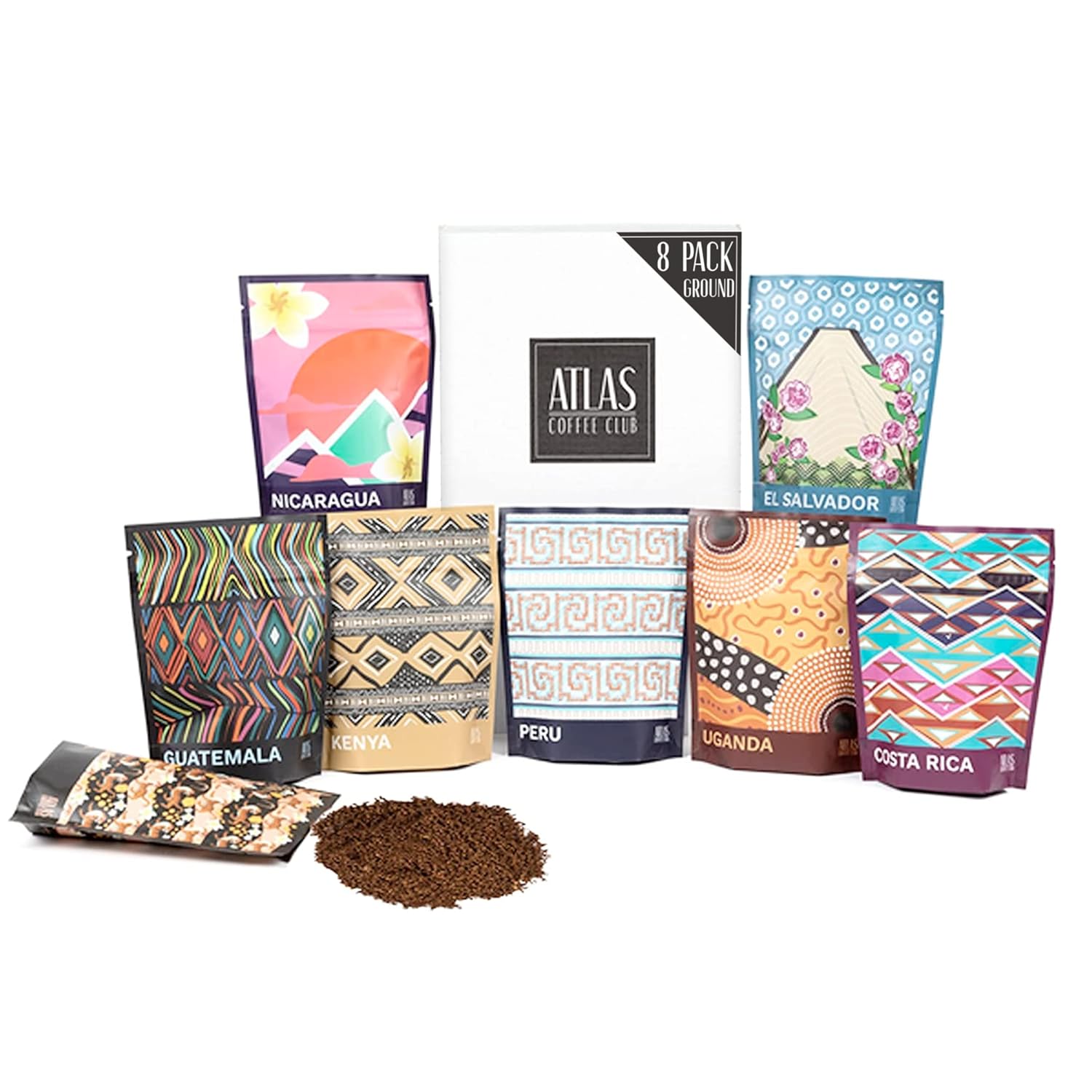 Atlas Coffee Club World Discovery Set – 8-Pack Single Origin Coffee Gift Sampler