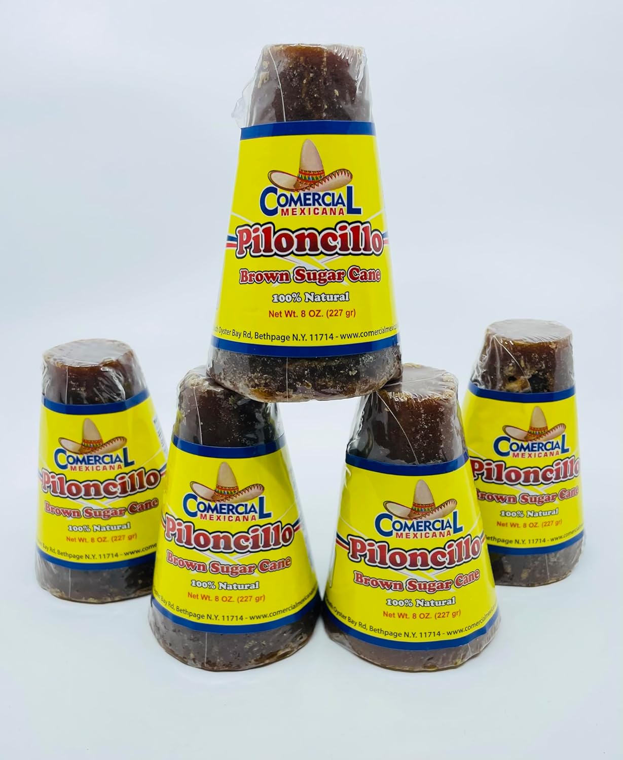 Piloncillo Mexican Brown Sugar Cones – 100% Natural Whole Cane Sugar, 8 oz (Pack of 5)