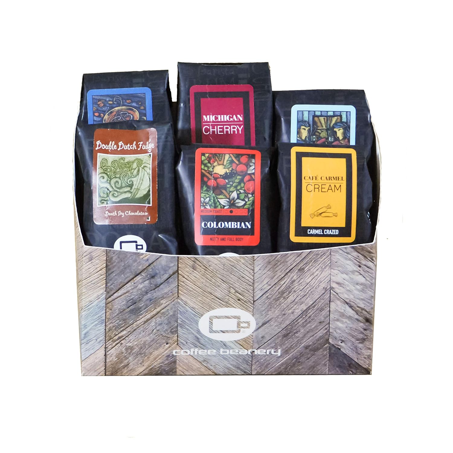Coffee Beanery VIP Gift Basket – Specialty Arabica Flavored Coffees with Stainless Steel Tumblers