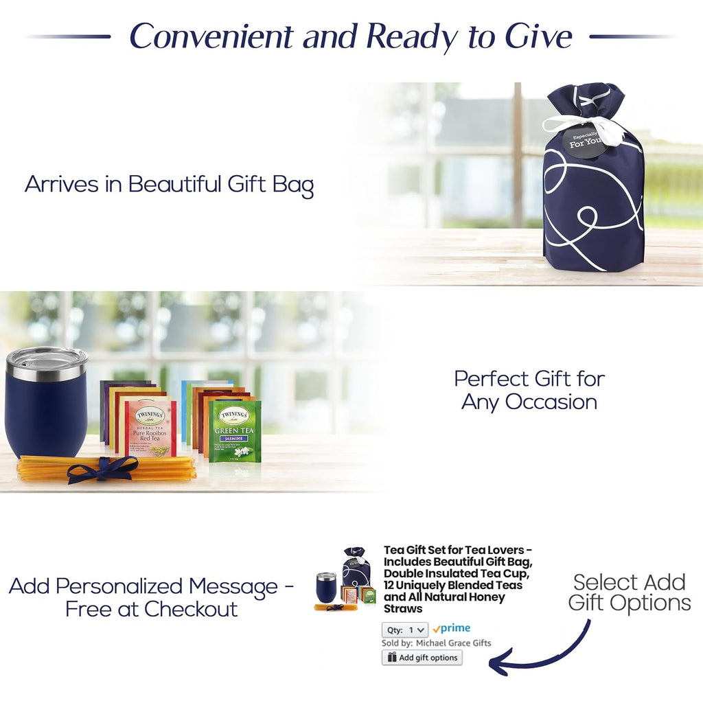 Tea Lovers Gift Basket — Insulated Cup, Teabags &amp; Honey