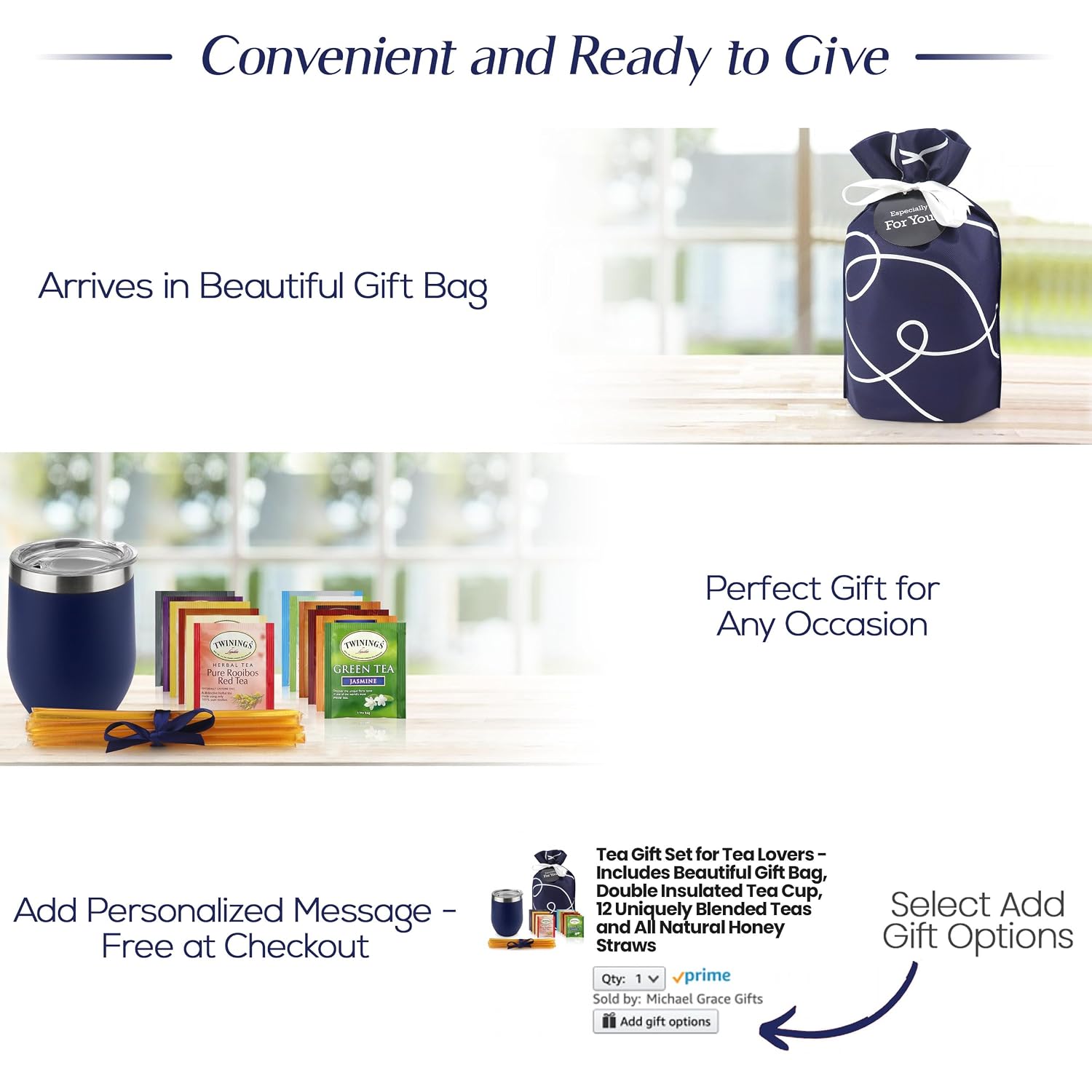 Tea Lovers Gift Basket — Insulated Cup, Teabags &amp; Honey