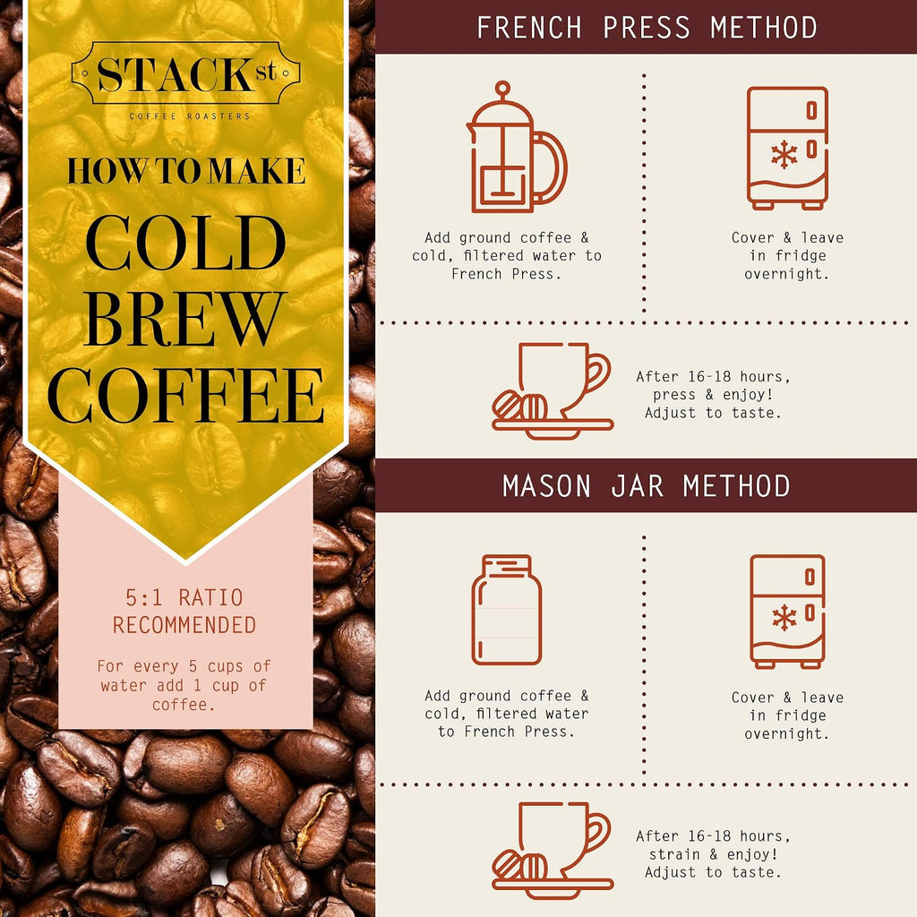 Stack Street CRANK Cold Brew Coffee — High Voltage Dark Roast, 16oz