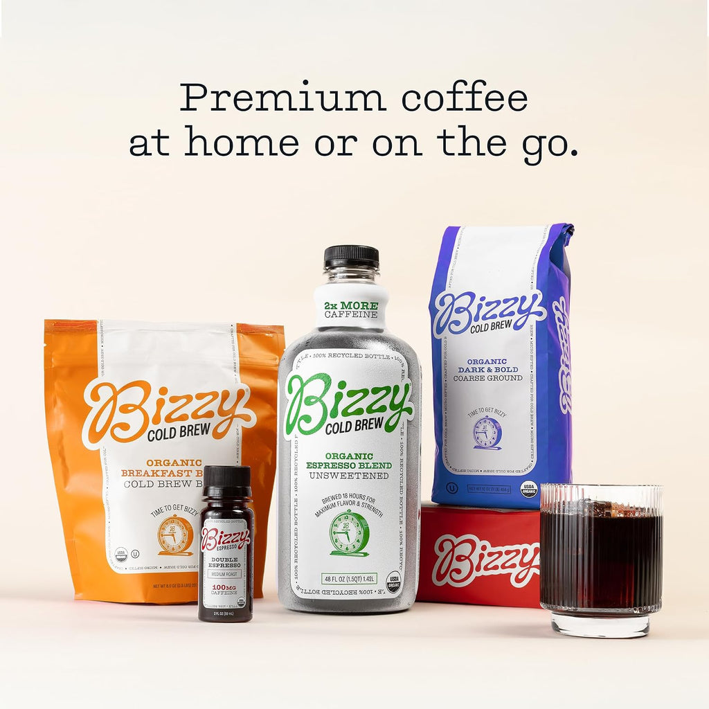 Bizzy Organic Cold Brew Coffee — Smooth & Sweet, 16oz