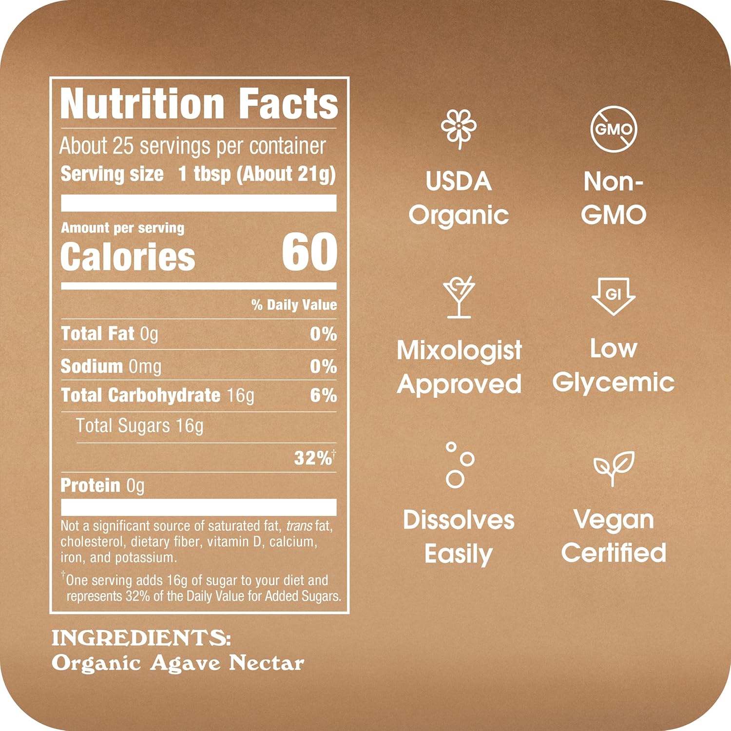 Agave In The Raw Organic Dark Agave Nectar – 100% Blue Agave USDA Organic, 18.5 oz