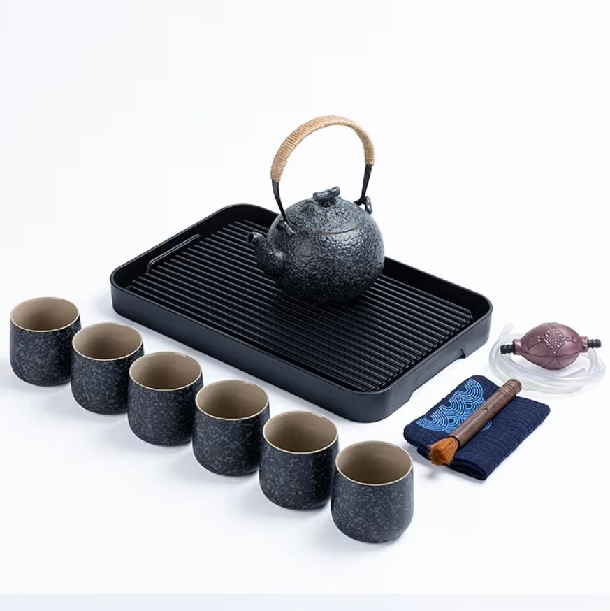 Gongfu Tea Set with Bamboo Tray – Complete Chinese Tea Ceremony Kit for Oolong & Pu-erh