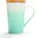 Glass Tea Mug with Stainless Steel Infuser & Lid – 12 oz Loose Leaf Brewing Cup