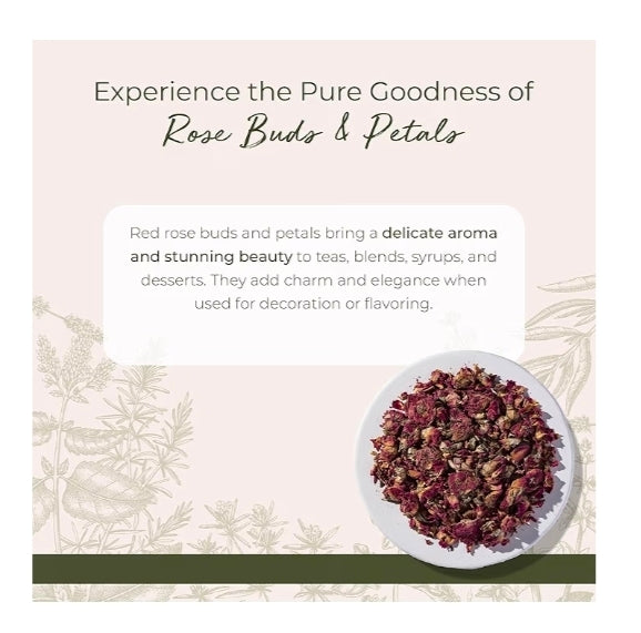 Dried Rose Petals – Culinary Grade Floral for Moroccan Tea, Rose Lattes & Herbal Blends