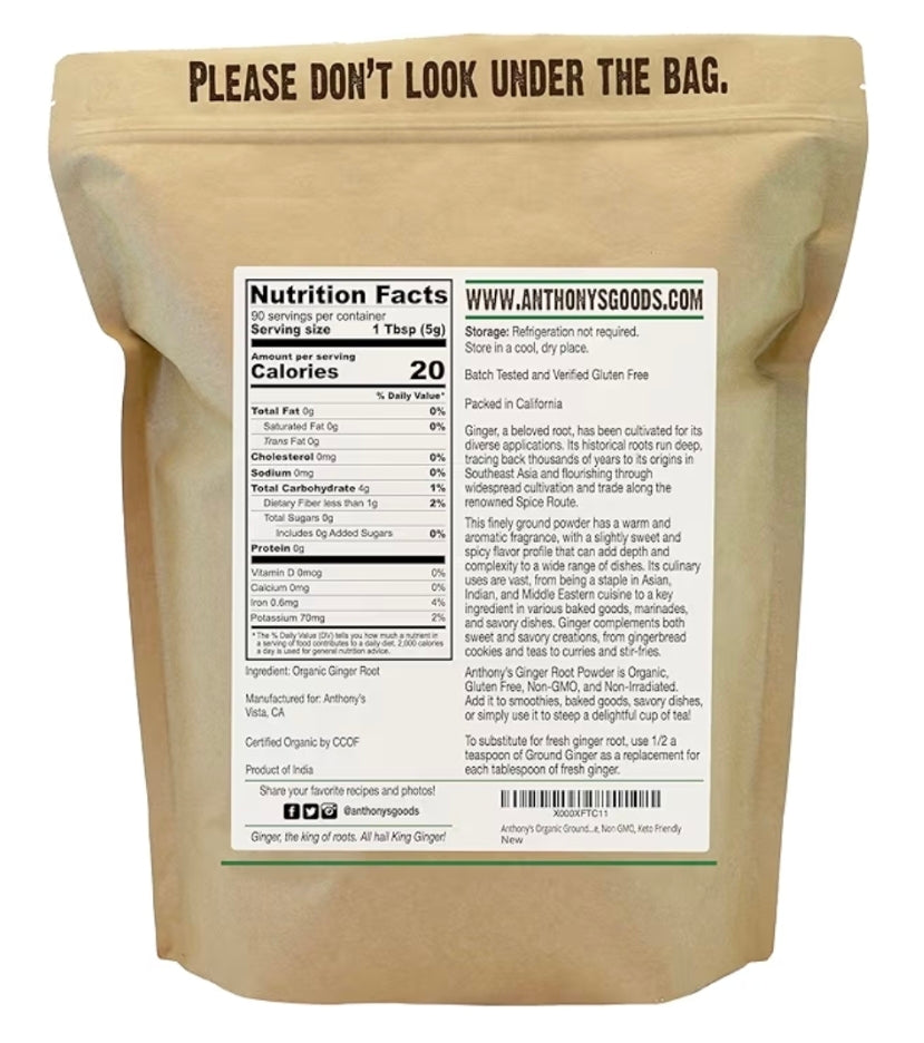 Organic Ginger Root Powder – Warming Spice for Ginger Tea, Chai & Golden Lattes