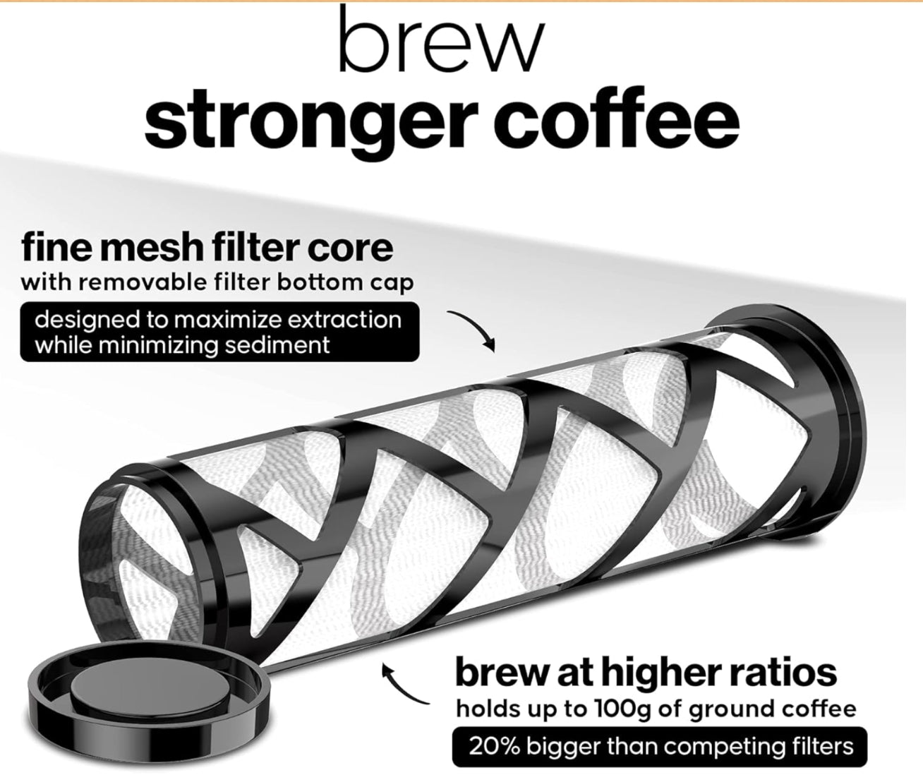 COFFEE BEAR Cold Brew Coffee Maker & Iced Tea Brewer – 1.3L (44oz) Borosilicate Glass Pitcher with Mesh Filter