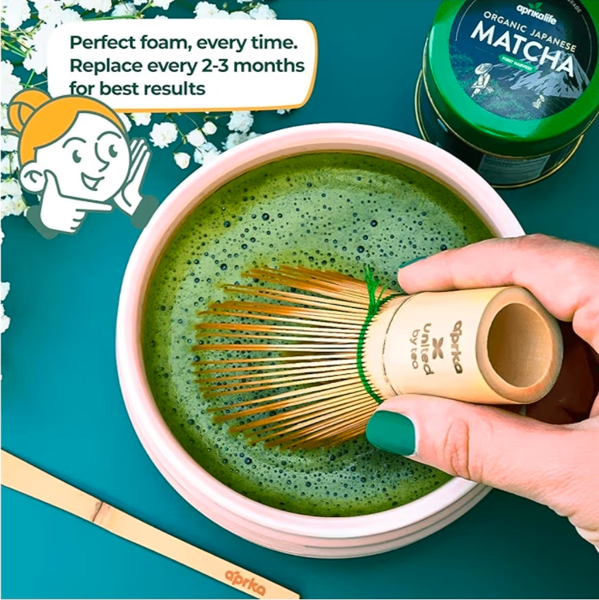 Aprika Life 100-Prong Bamboo Matcha Whisk (Chasen) – Traditional Japanese Tea Stirrer