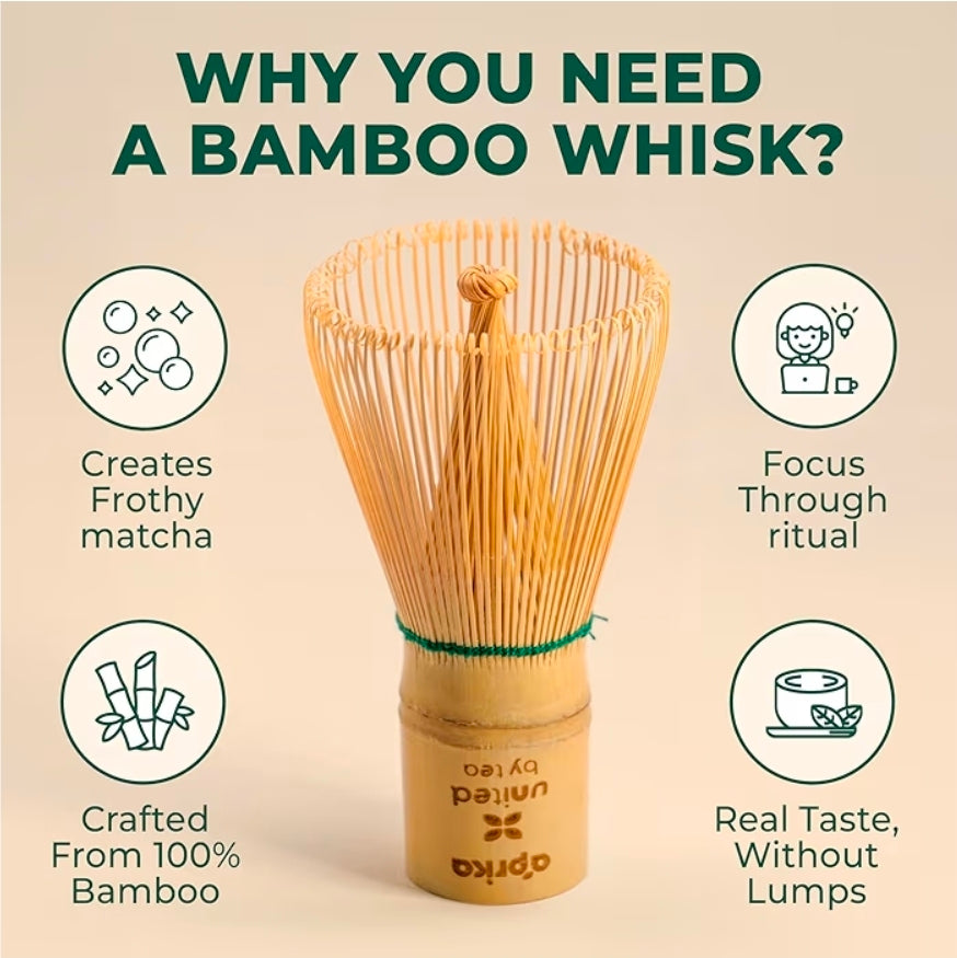 Aprika Life 100-Prong Bamboo Matcha Whisk (Chasen) – Traditional Japanese Tea Stirrer