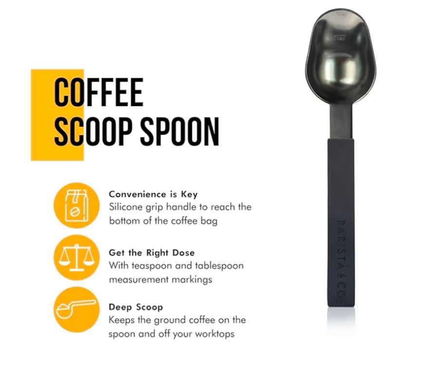 Barista & Co Coffee Measuring Scoop Spoon – Stainless Steel with 6ml & 15ml Marks