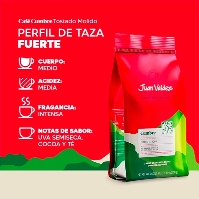 Juan Valdez Cumbre Ground Coffee — 100% Colombian Dark Roast