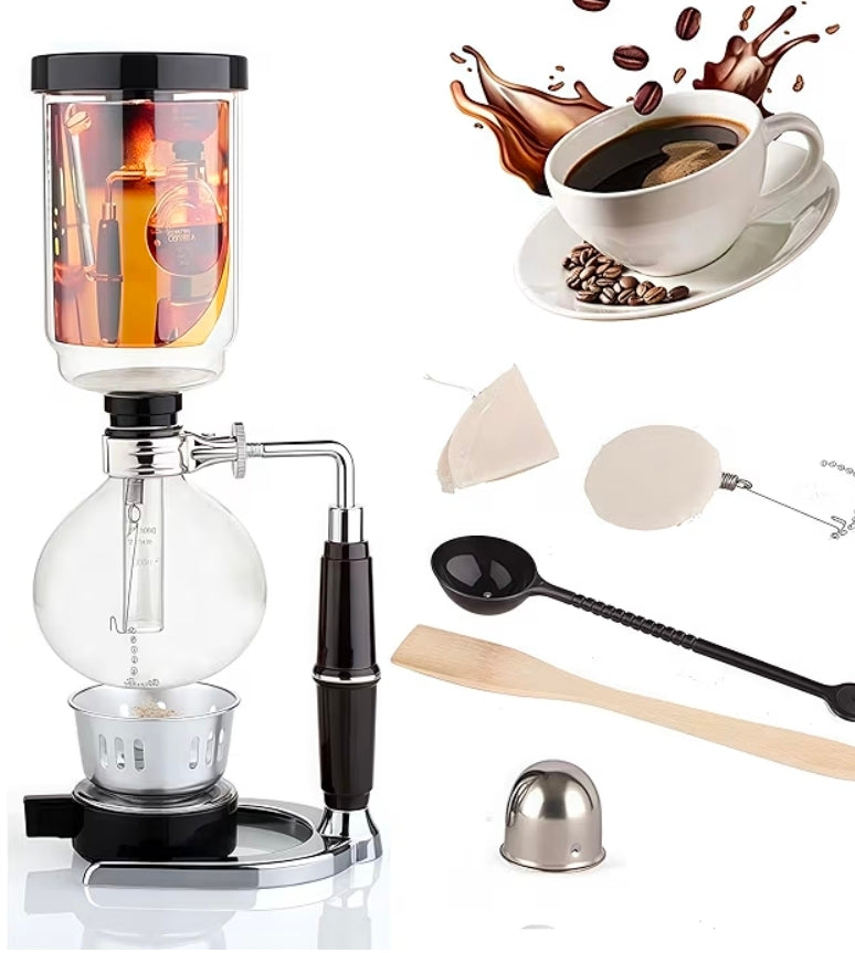 Borosilicate Glass Syphon Coffee Maker — 5-Cup Vacuum Tabletop Brewer
