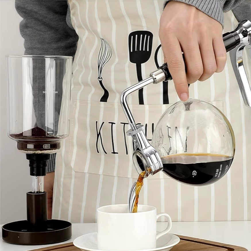 Borosilicate Glass Syphon Coffee Maker — 5-Cup Vacuum Tabletop Brewer