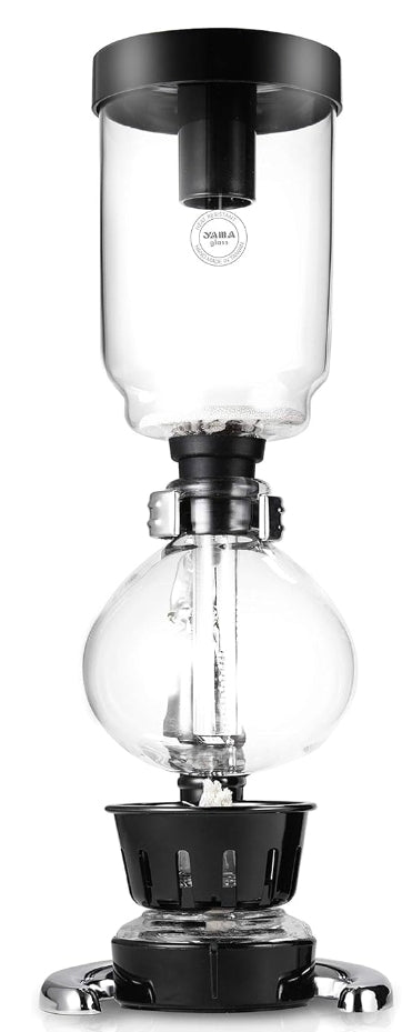 YAMA Glass 3-Cup Tabletop Siphon Coffee Maker with Alcohol Burner