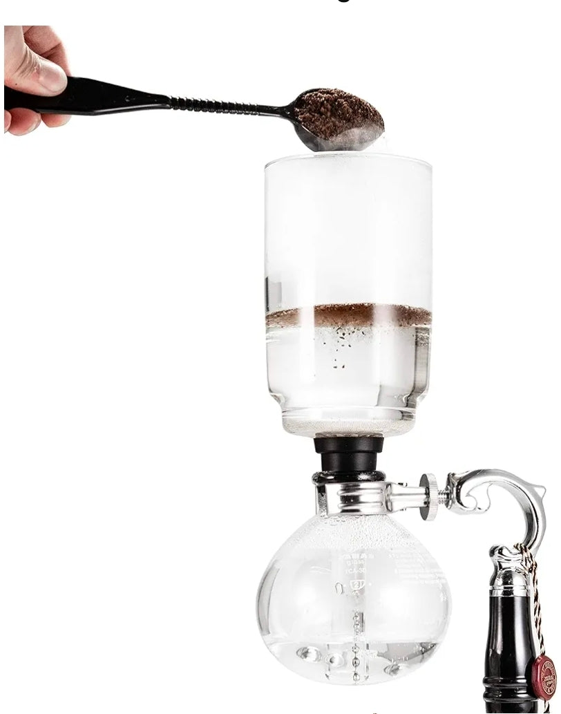 YAMA Glass 3-Cup Tabletop Siphon Coffee Maker with Alcohol Burner