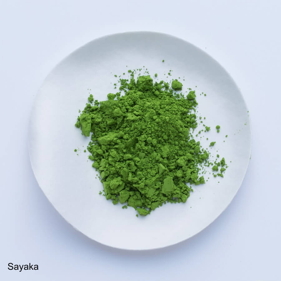 Ippodo Tea Sayaka ceremonial grade matcha powder in tin can from Kyoto Japan