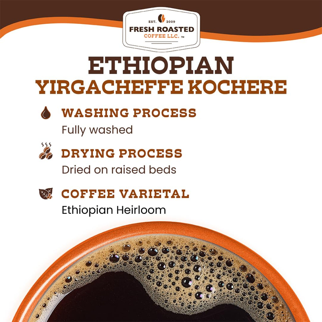 Fresh Roasted Coffee — Ethiopian Yirgacheffe Kochere, Medium Roast