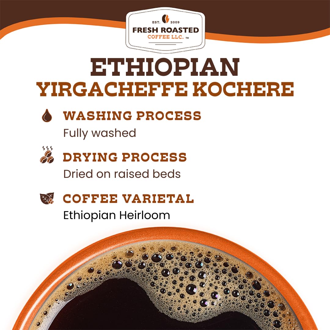 Fresh Roasted Coffee — Ethiopian Yirgacheffe Kochere, Medium Roast